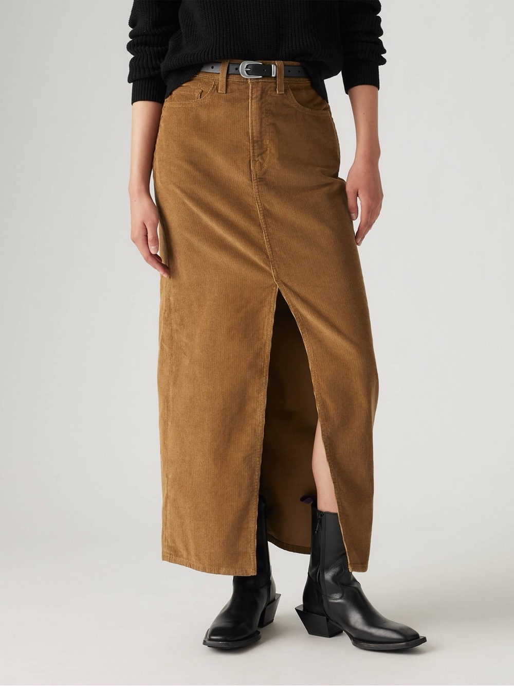 Levi's Ankle Column Corduroy Skirt in Ermine Brown | Size W26